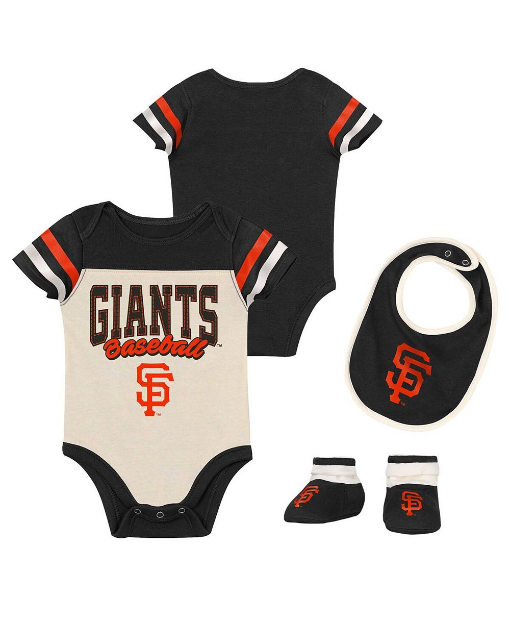 Outerstuff Детский набор для мальчиков и девочек 3-в-1 San Francisco Giants: боди и чепчик с ботинок