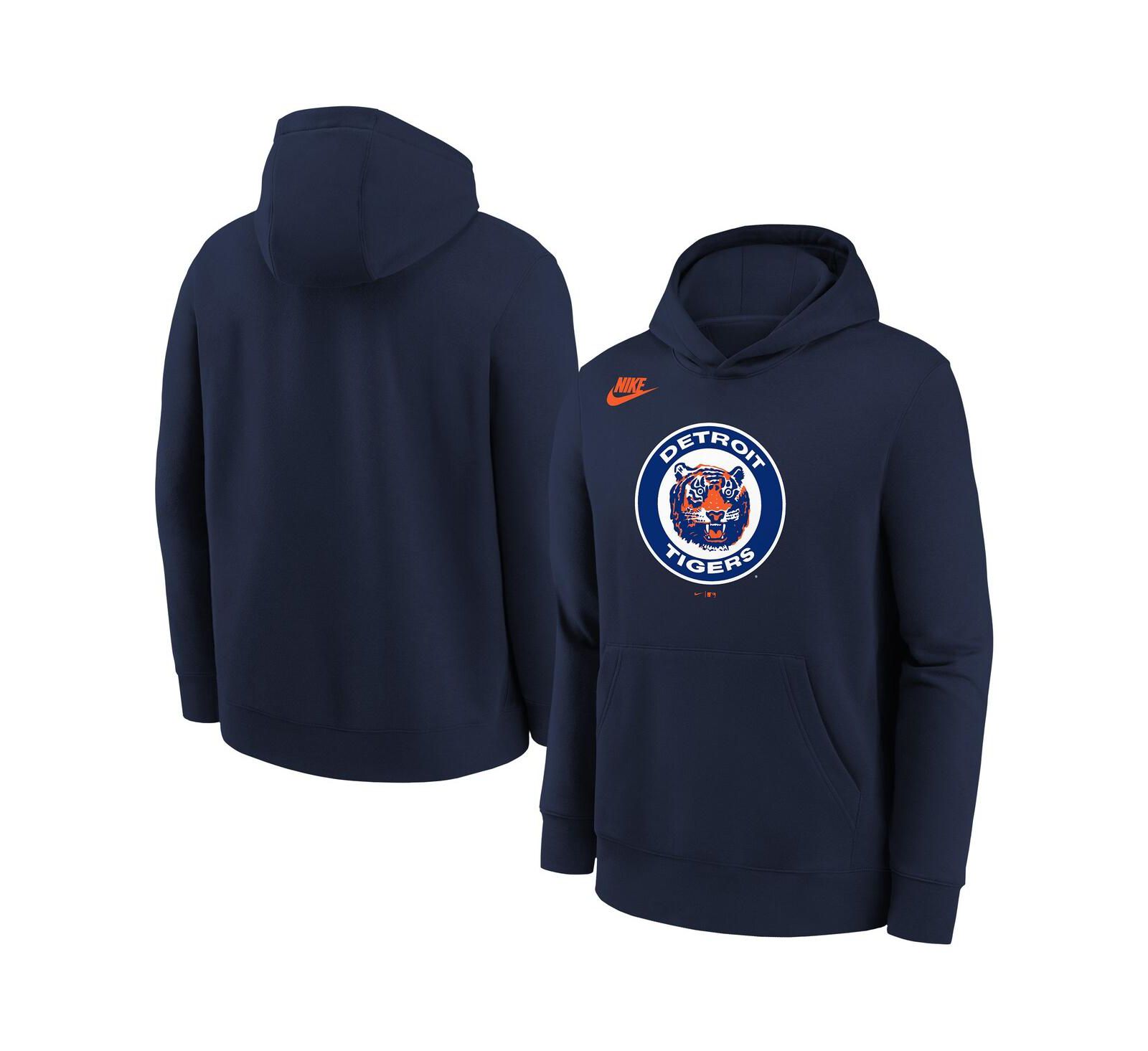 Худи Nike Big Boys and Girls Athletic Navy Detroit Tigers Club Fleece
