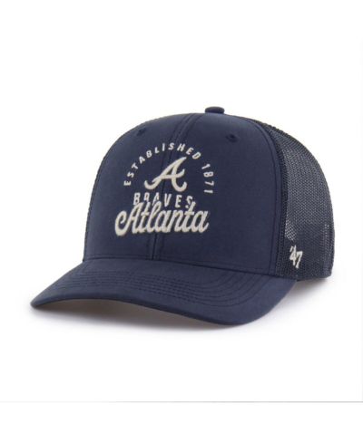 '47 Brand Men's Navy Atlanta Braves Pitstop Trucker Adjustable Hat
