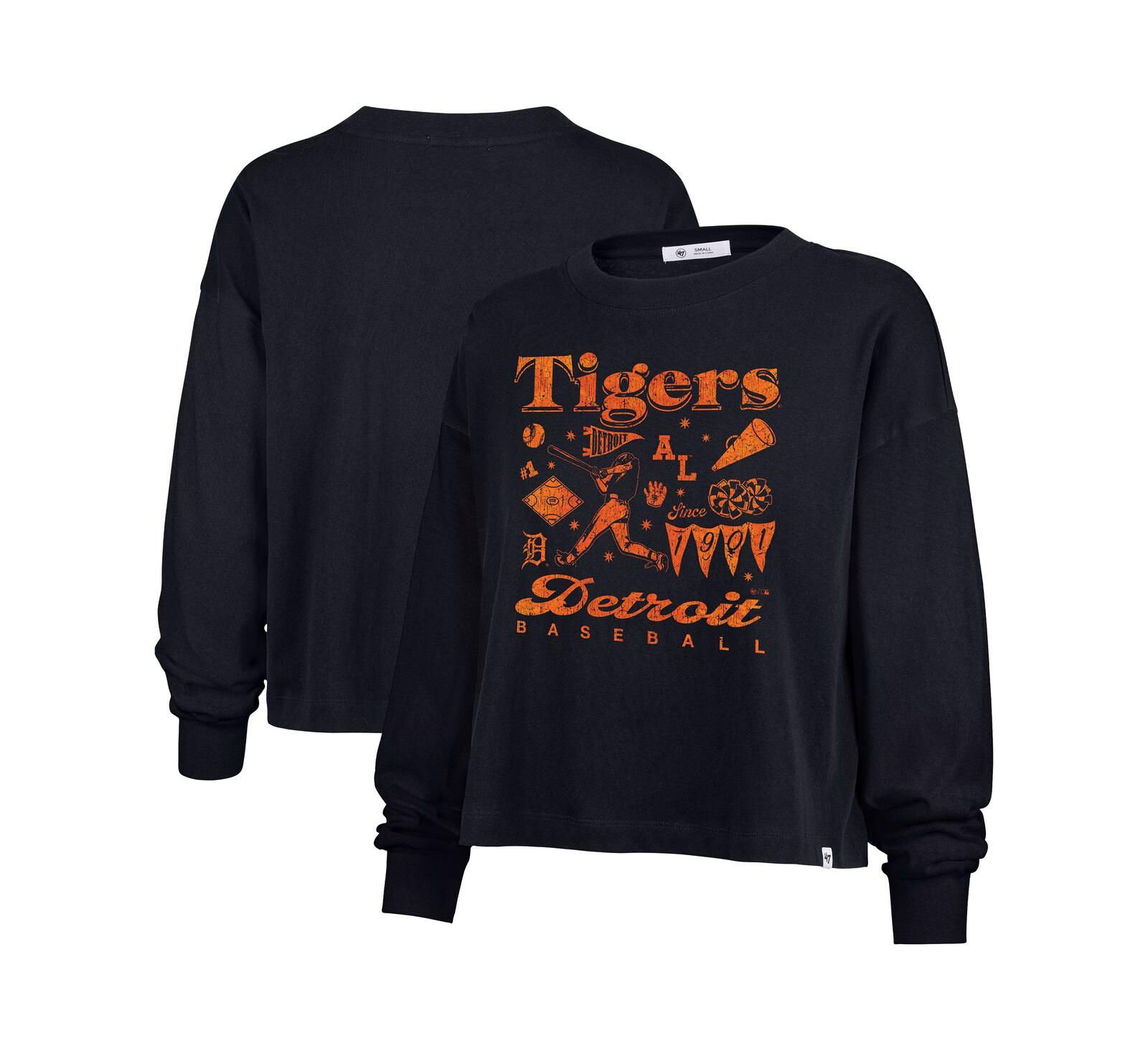 Женская футболка '47 Brand Detroit Tigers Sydney, темно-синяя, с длинным рукавом