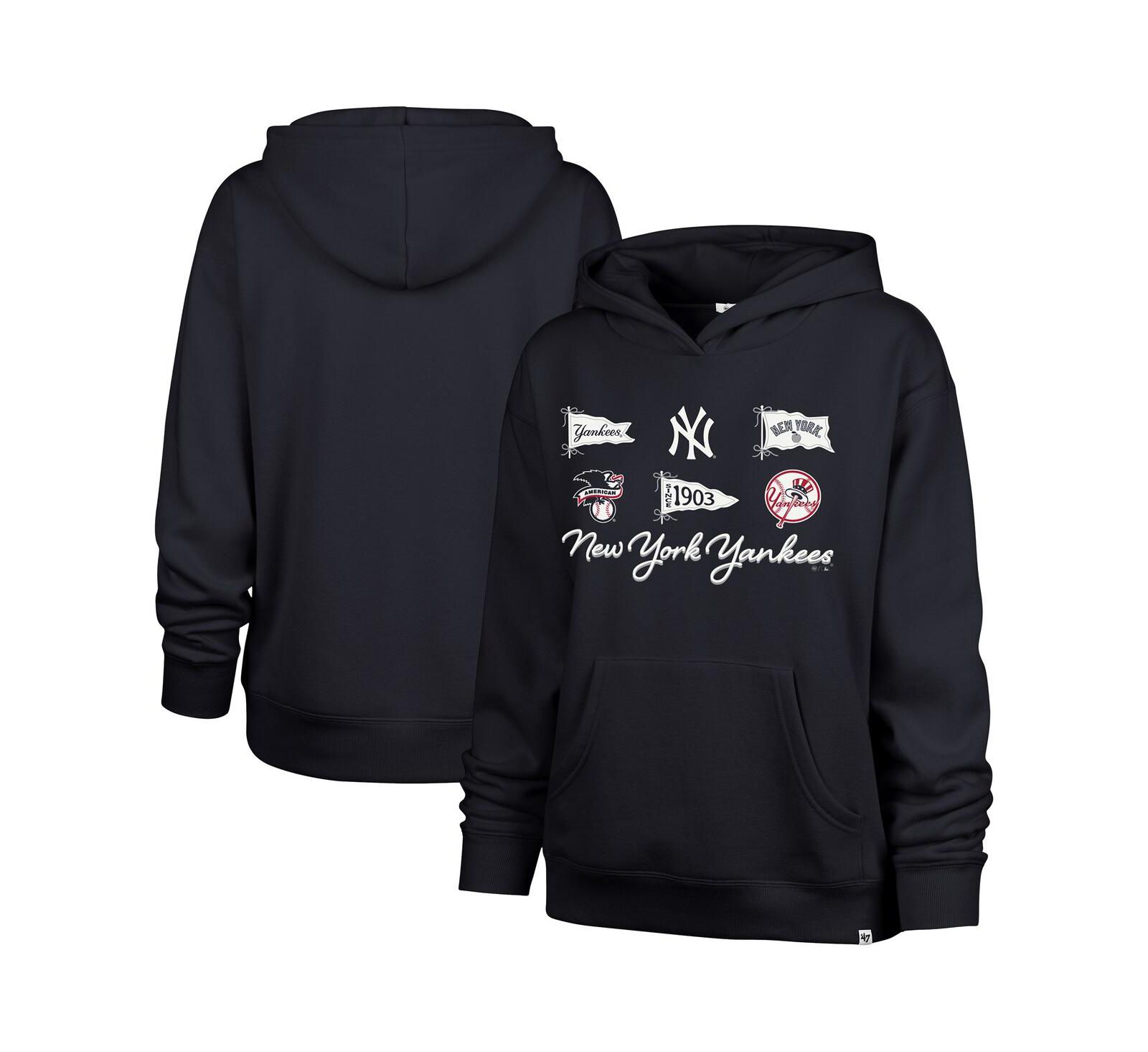 Женское худи '47 Brand Navy New York Yankees Bow Banners Naomi