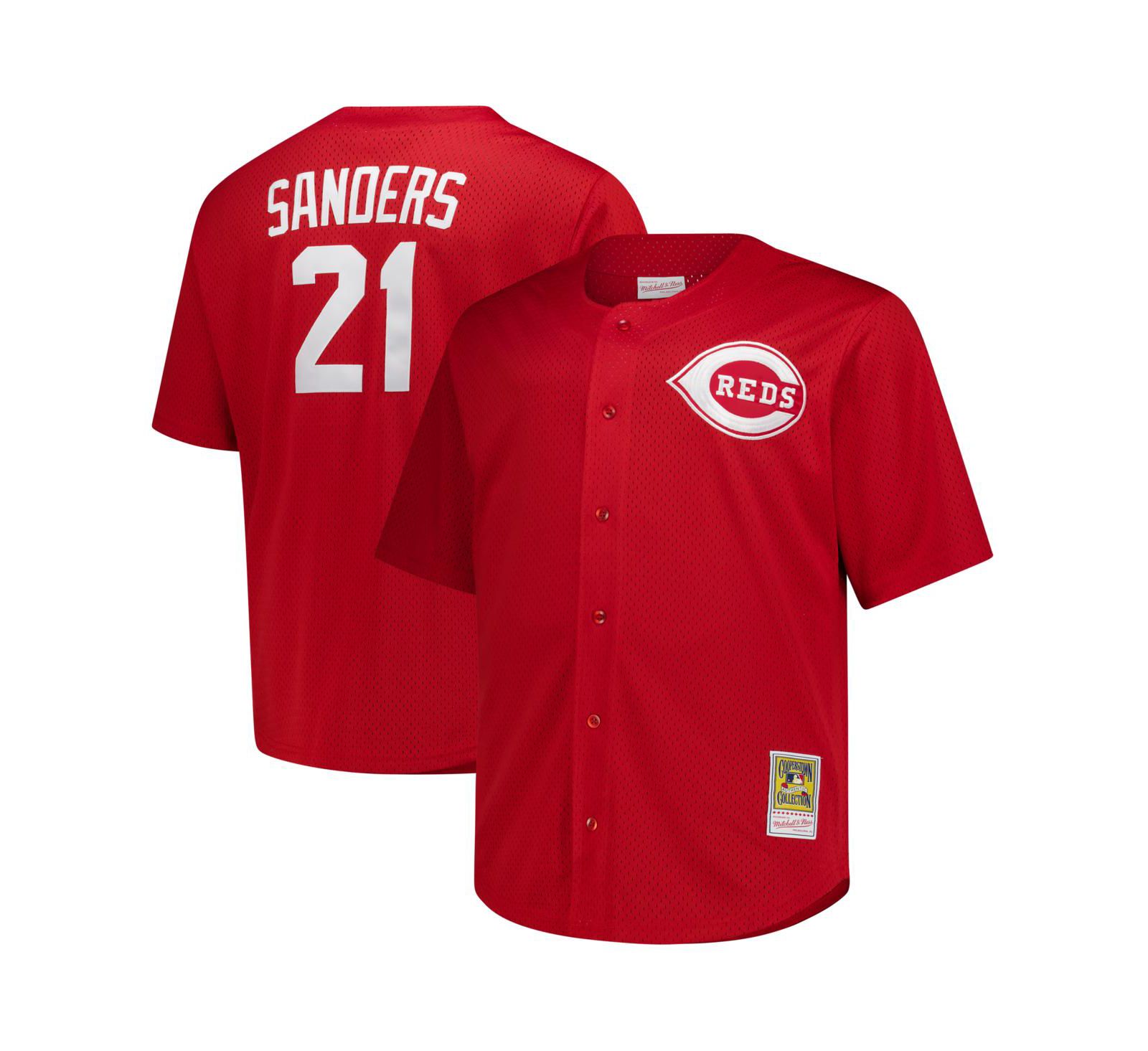 Mitchell & Ness Мужское джерси Deion Sanders Cincinnati Reds Big & Tall Cooperstown Mesh