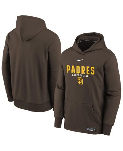 Nike Big Boys and Girls Brown San Diego Padres Authentic Collection Therma-FIT Hoodie