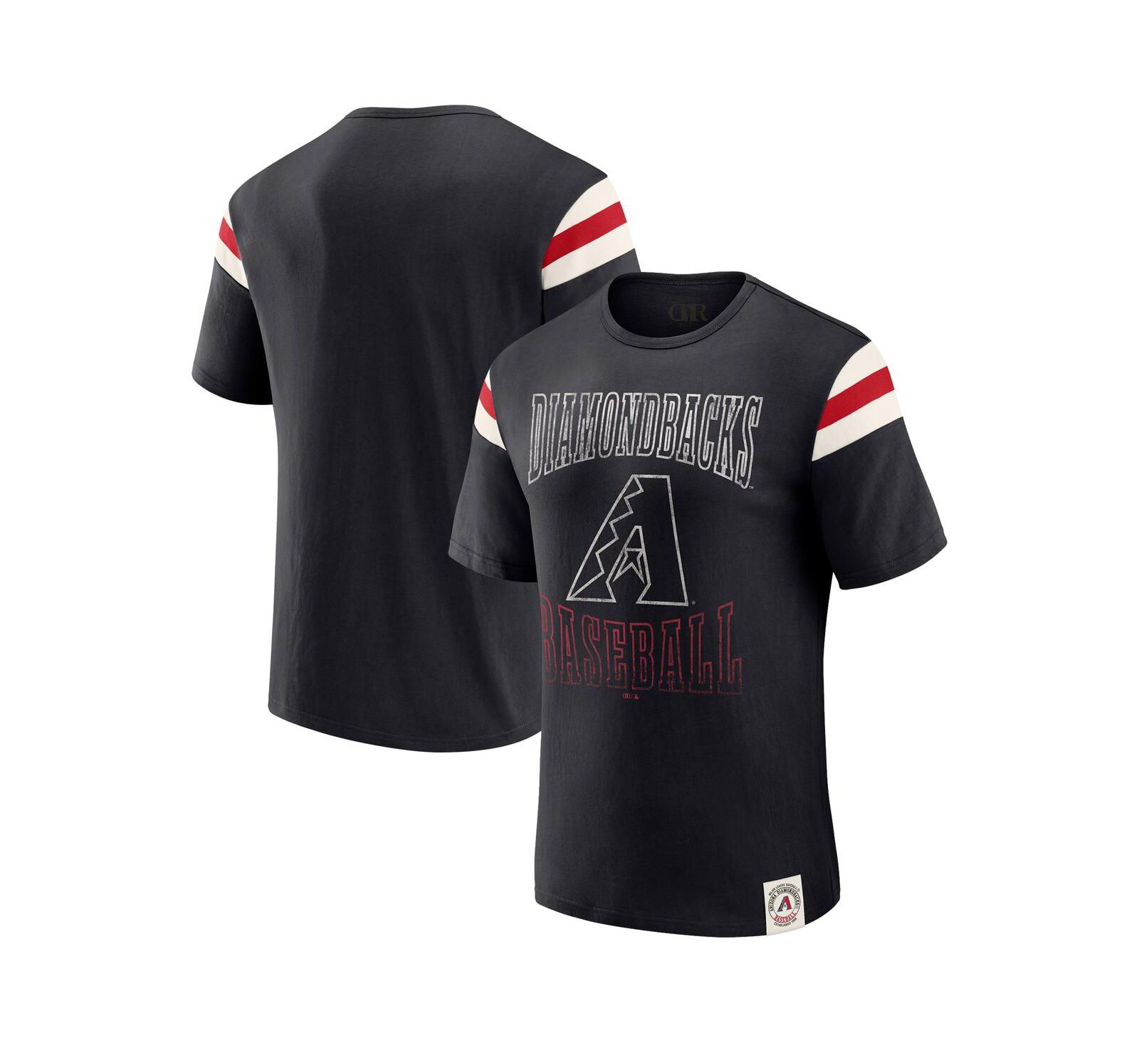 Мужская футболка Darius Rucker Collection By Fanatics Black Arizona Diamondbacks Distressed Sleeve Stripe
