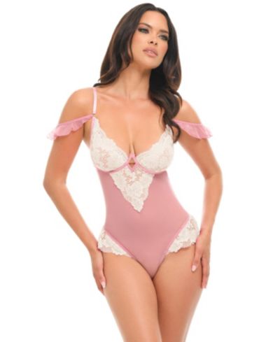 Oh La La Cheri Women's Cassandra Sheer Lace Teddy