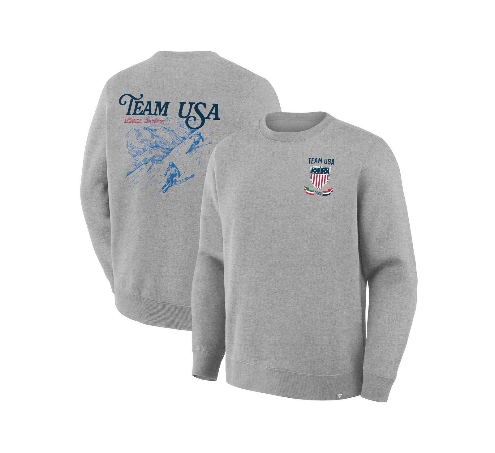 Fanatics Мужской свитшот Milano Cortina 2026 Winter Olympics Skiing, серый меланж