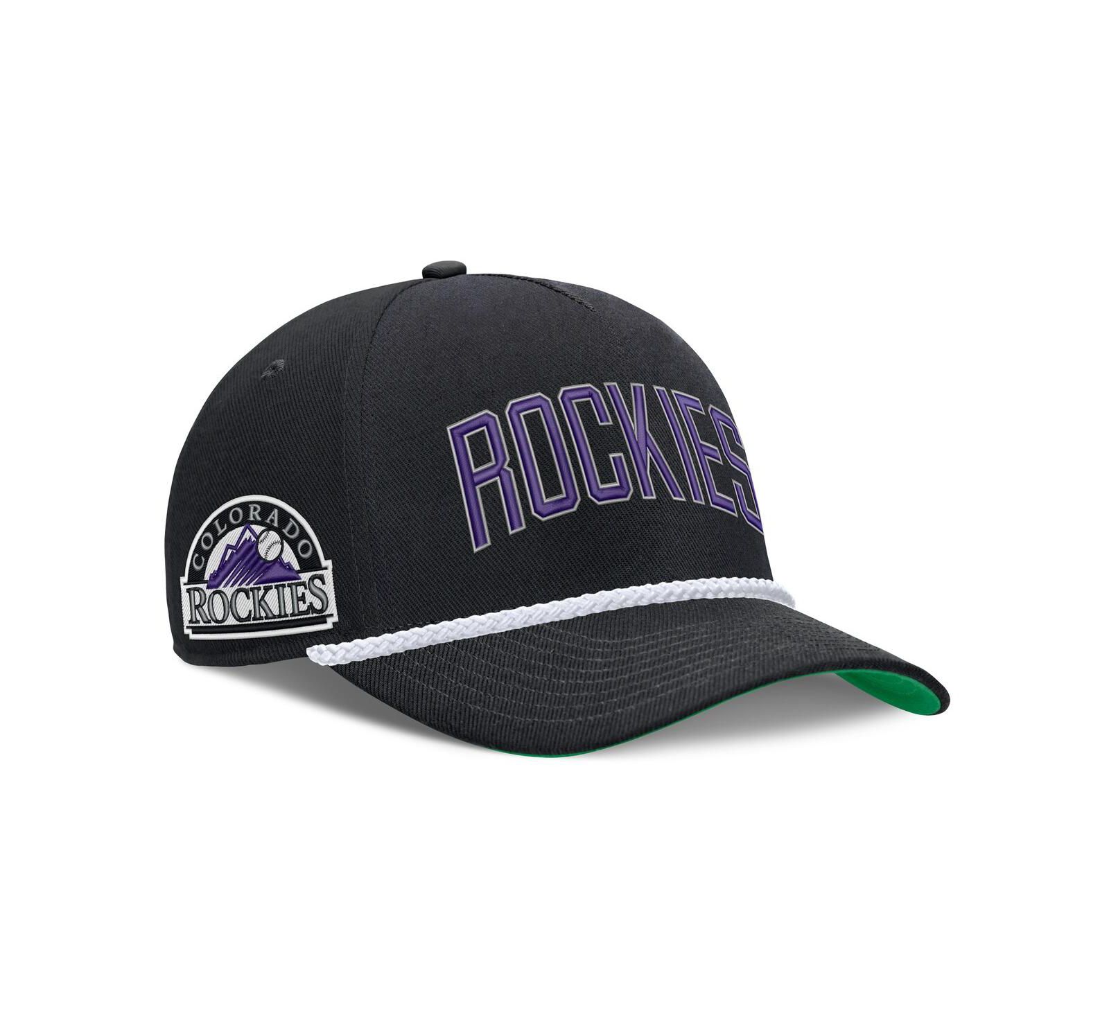 Nike Men's Black Colorado Rockies Cooperstown Collection Rise Adjustable Hat