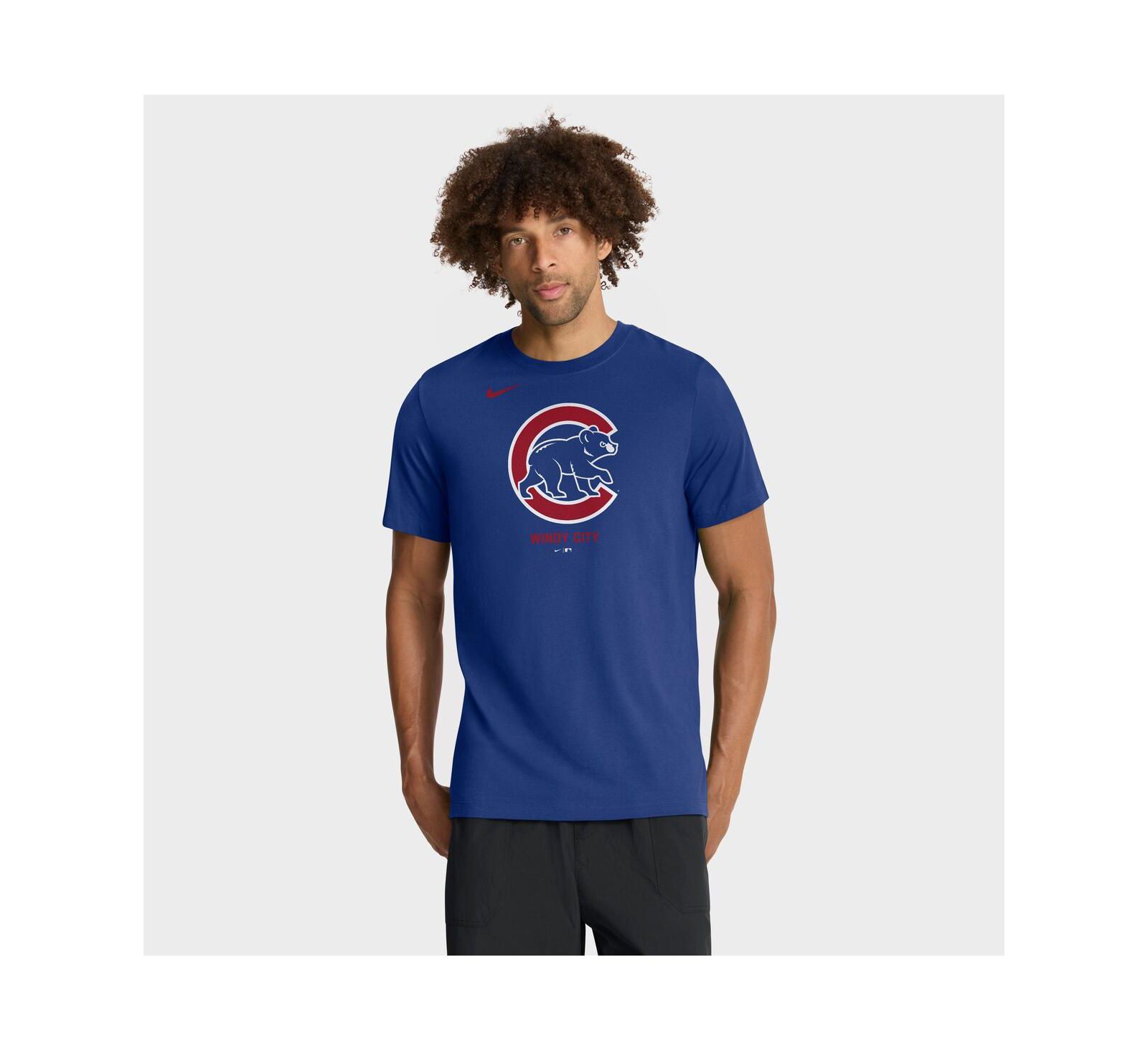 Nike Мужская футболка Chicago Cubs Tri-Blend Logo Royal