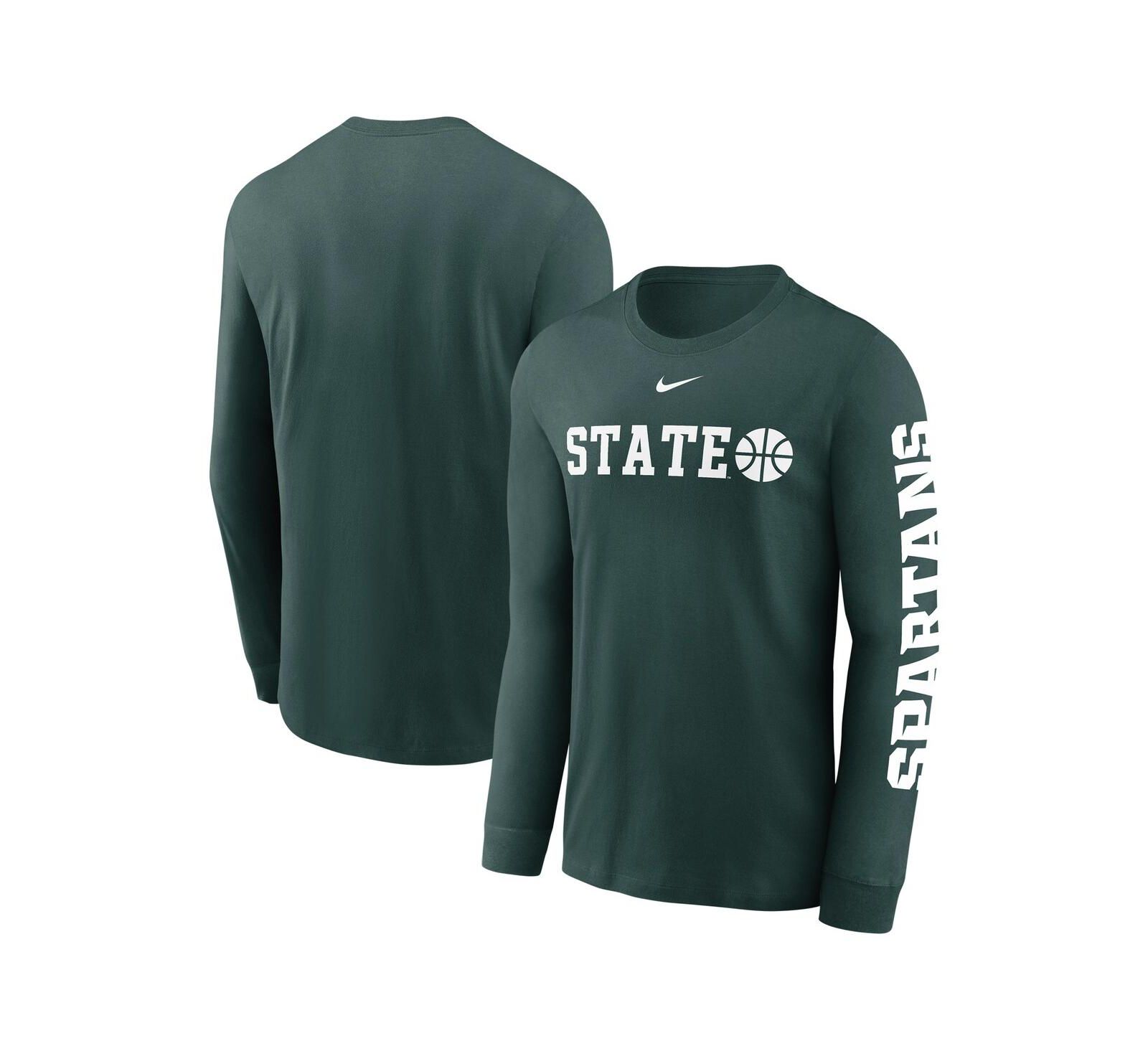 Nike Men's Green Michigan State Spartans Basketball Icon Two-Hit Long Sleeve T-Shirt
