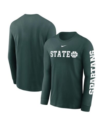 Nike Men's Green Michigan State Spartans Basketball Icon Two-Hit Long Sleeve T-Shirt