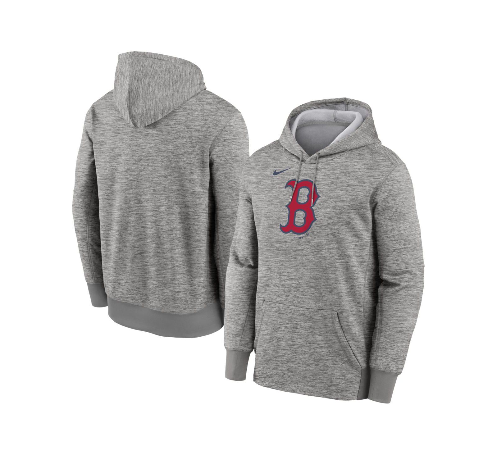 Nike Men's Heather Gray Boston Red Sox Primary Logo Therma Hoodie