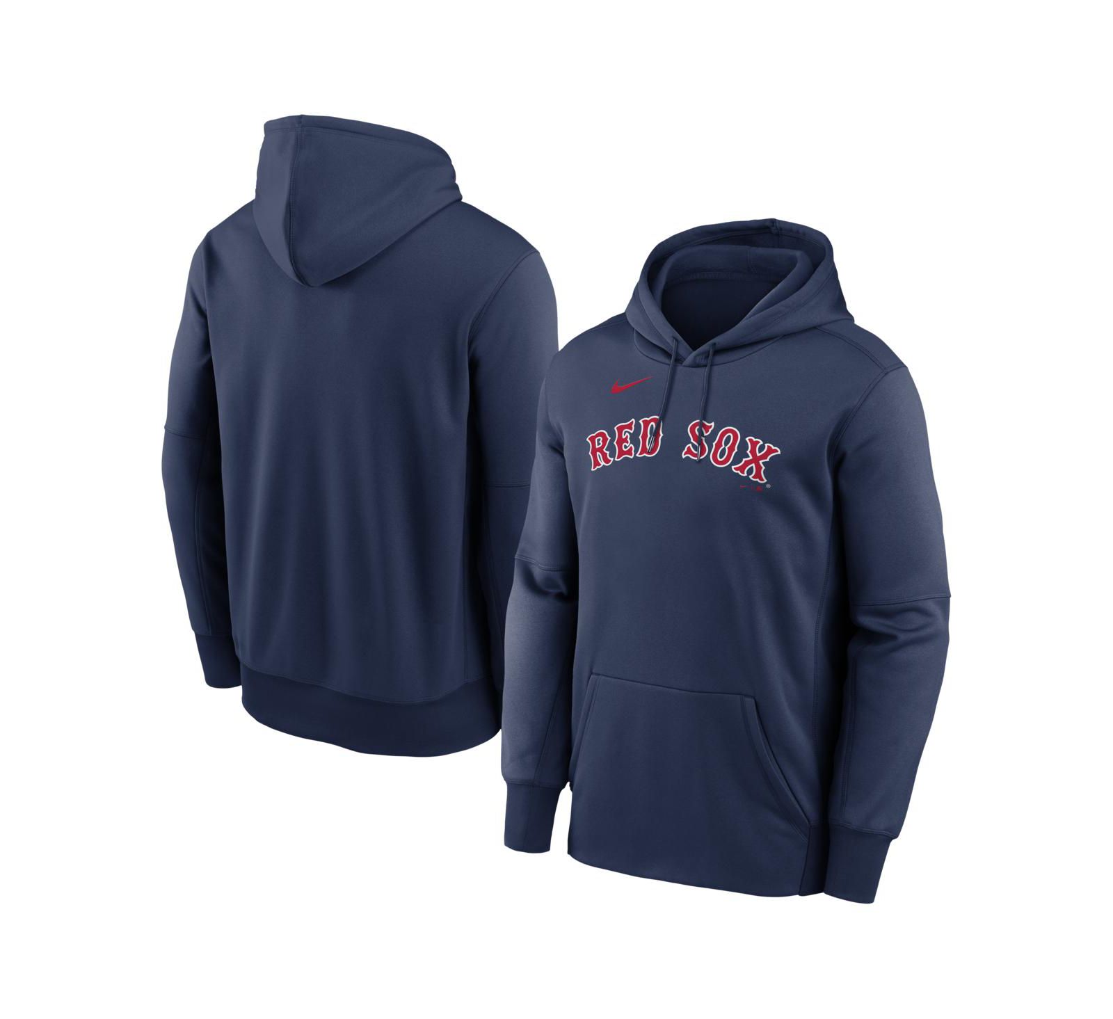Nike Men's Navy Boston Red Sox Primary Wordmark Therma Hoodie