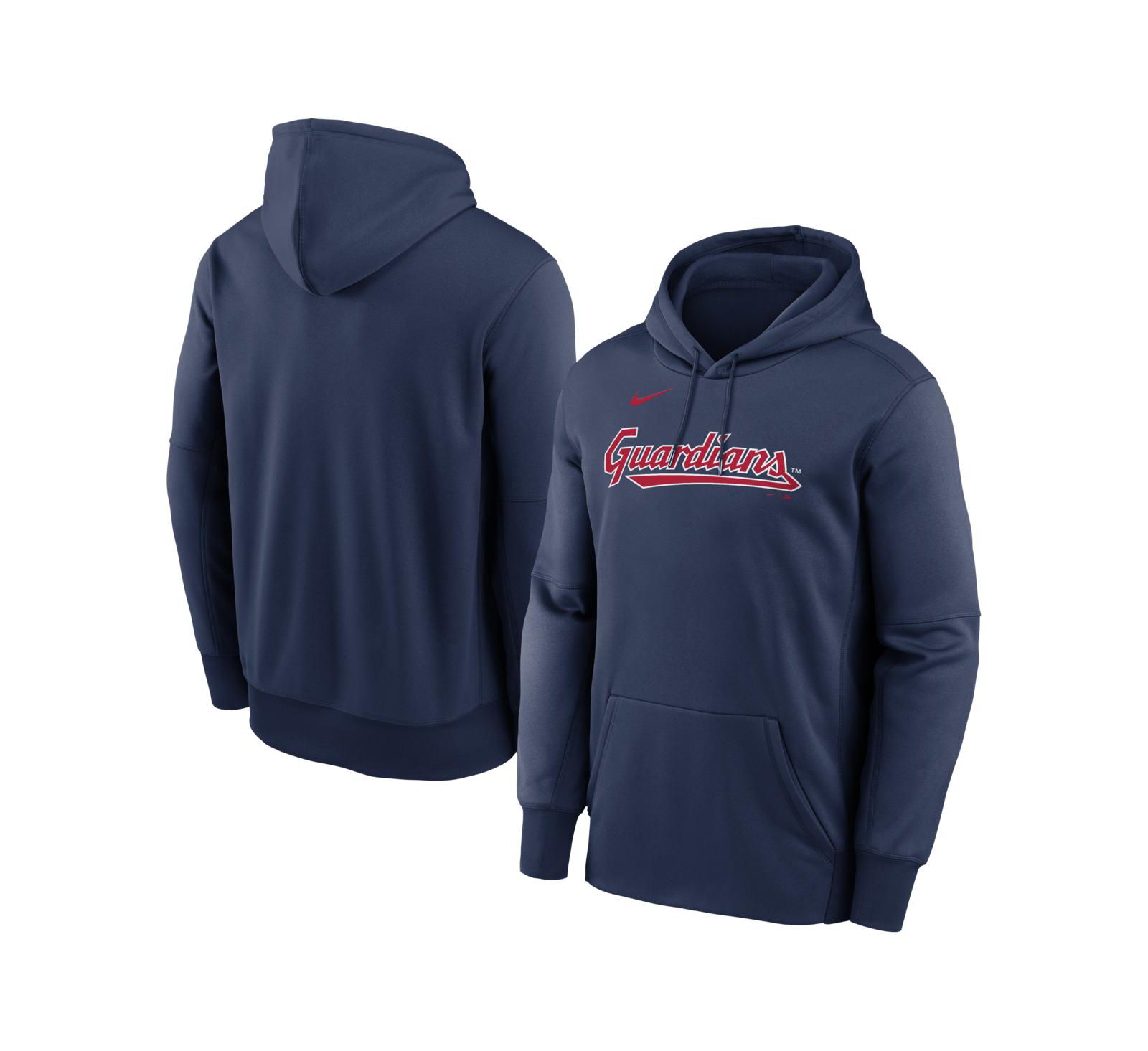 Худи Nike Men's Navy Cleveland Guardians Primary Wordmark Therma