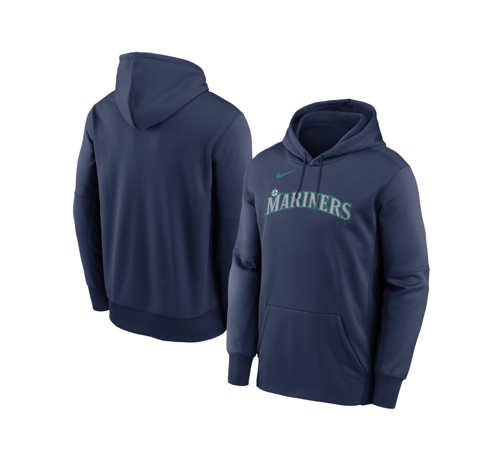 Мужское худи Nike Navy Seattle Mariners Primary Wordmark Therma