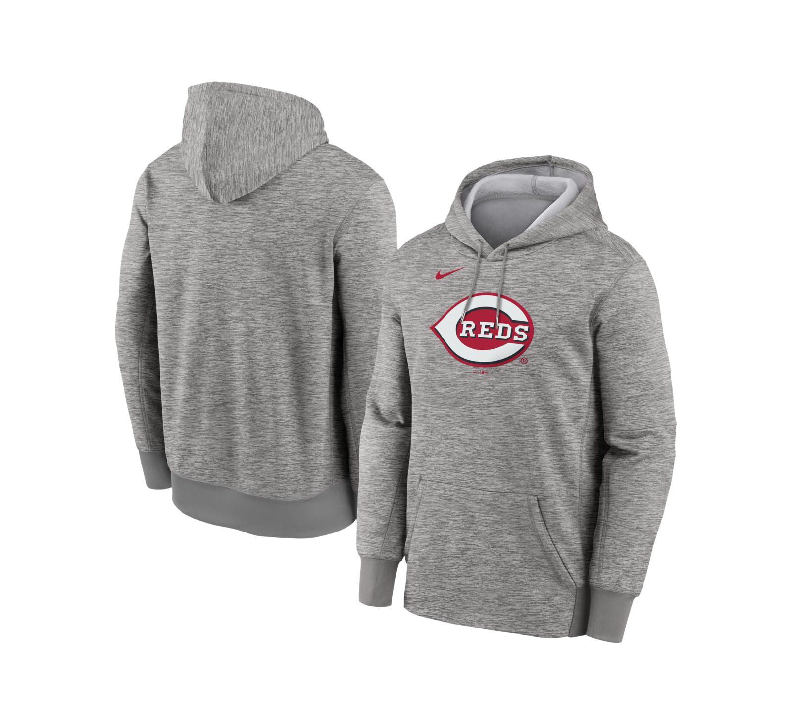 Мужское худи Nike Cincinnati Reds Primary Logo Therma Gray