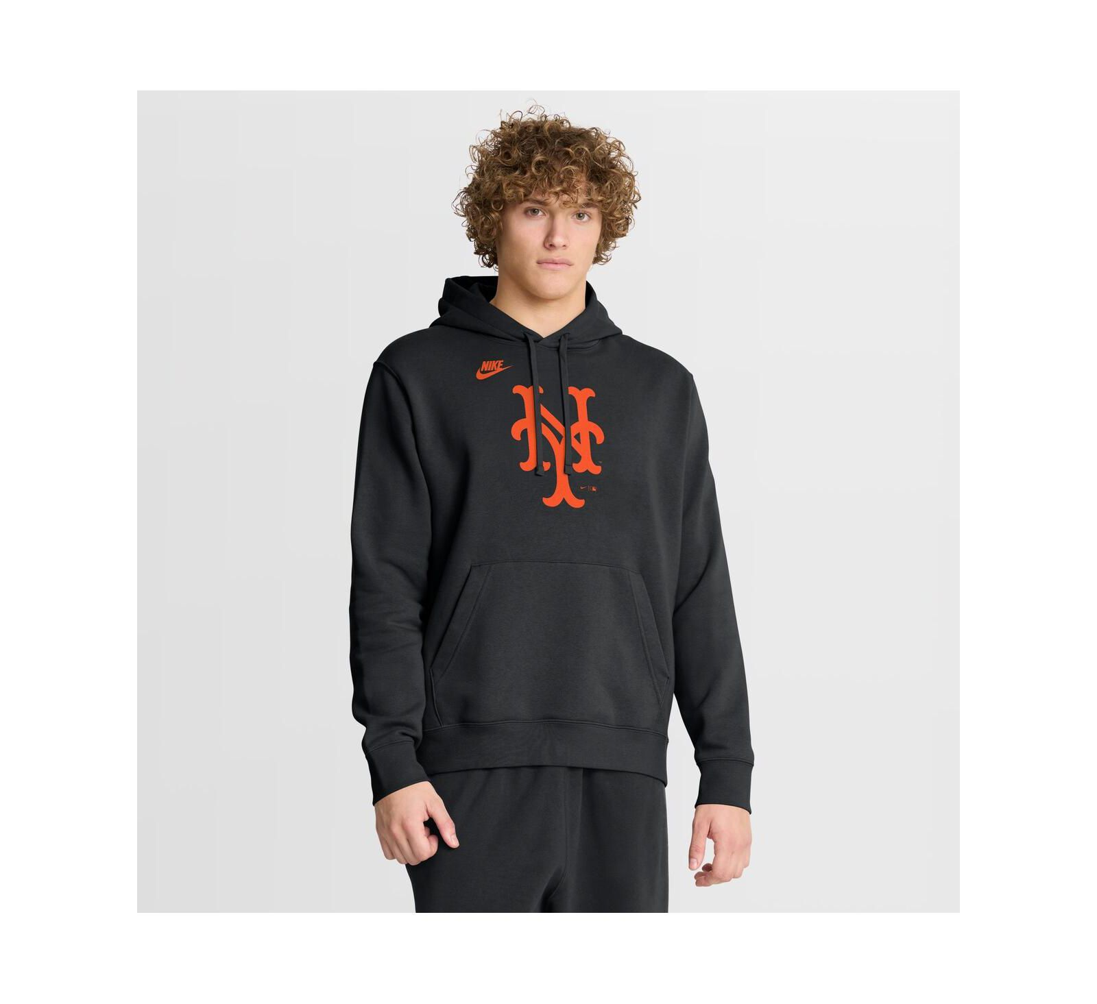 Мужское худи Nike Black New York Mets Cooperstown Collection Logo Club