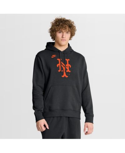 Мужское худи Nike Black New York Mets Cooperstown Collection Logo Club