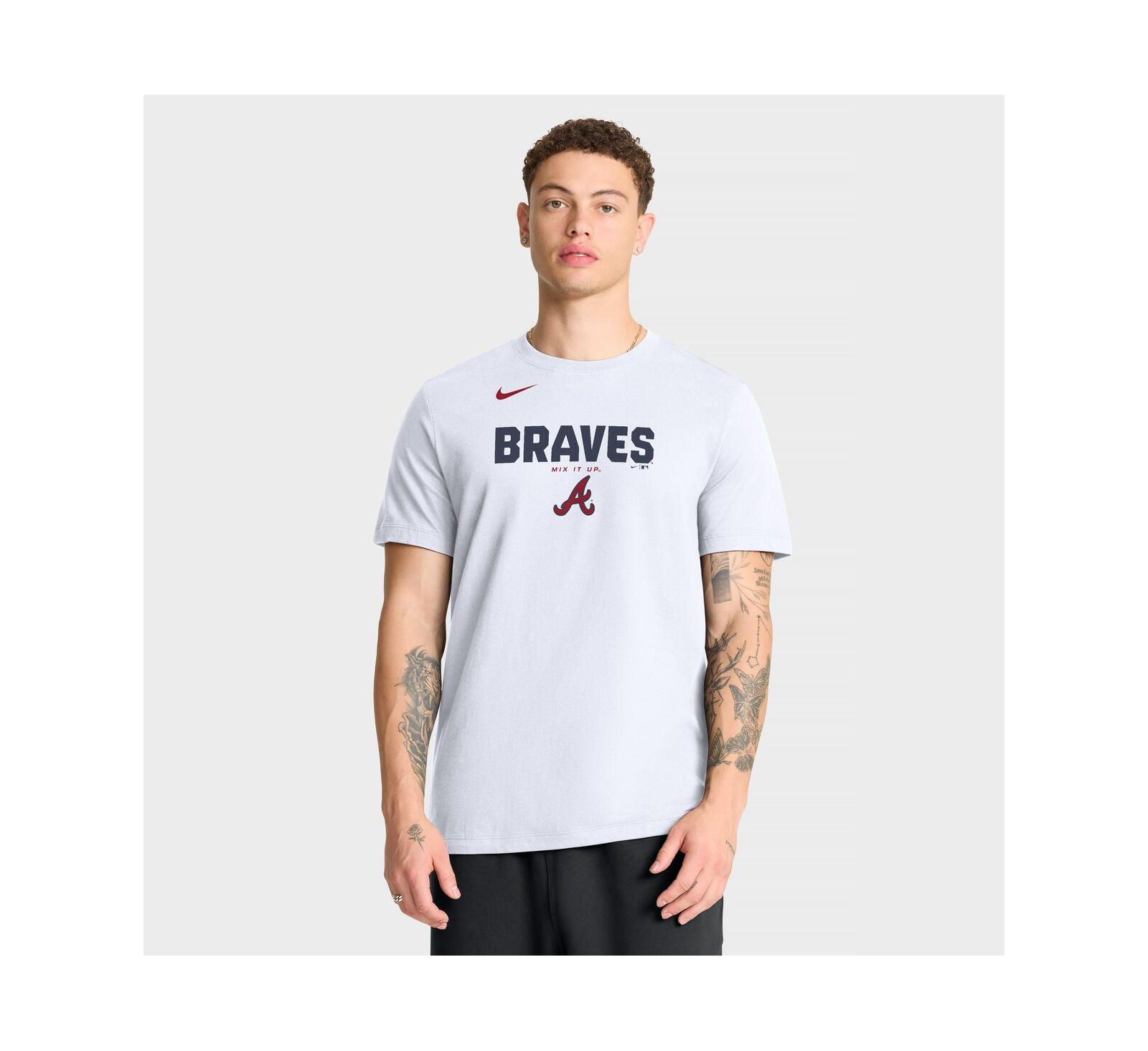 Мужская футболка Nike White Atlanta Braves Bold Team Name T-Shirt
