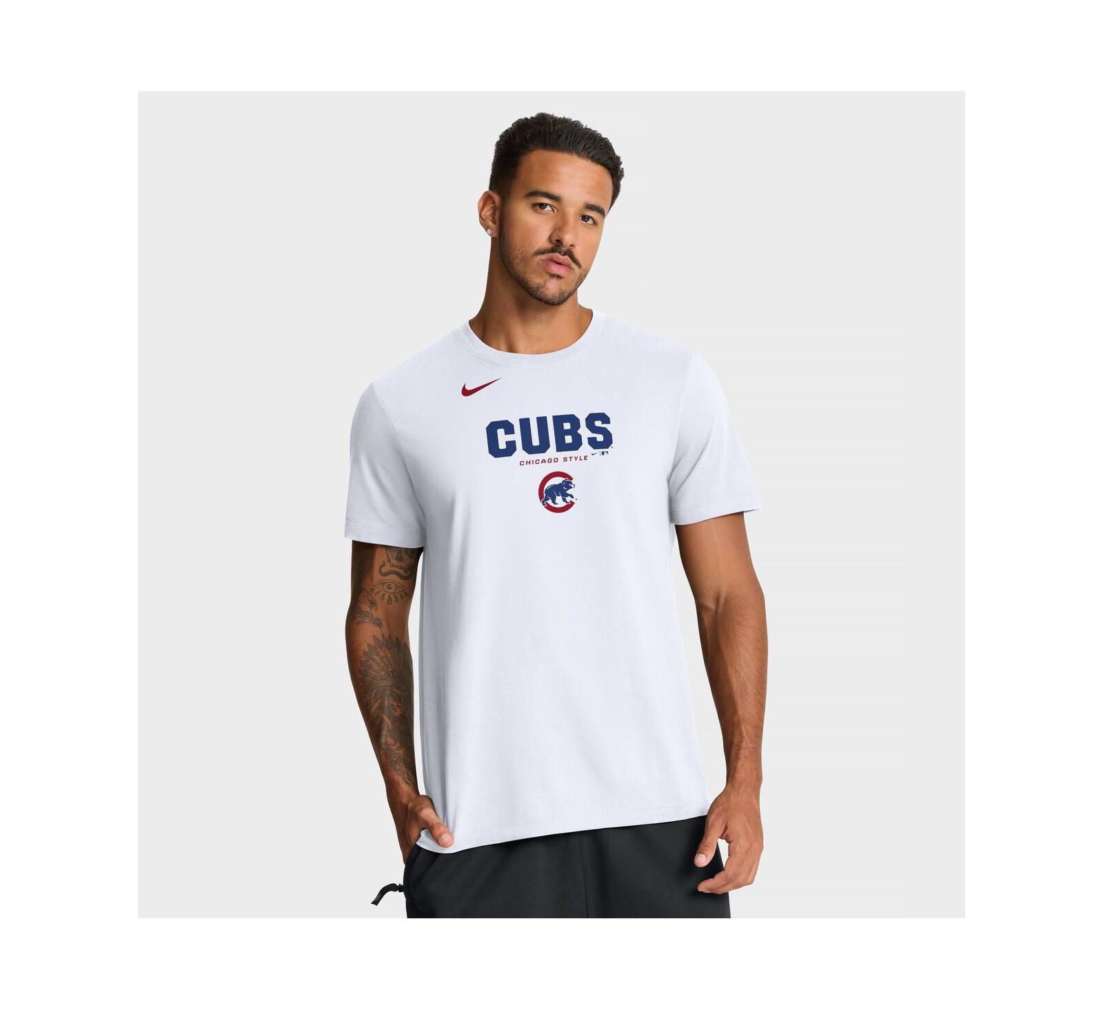 Nike Мужская белая футболка Chicago Cubs Bold Team Name
