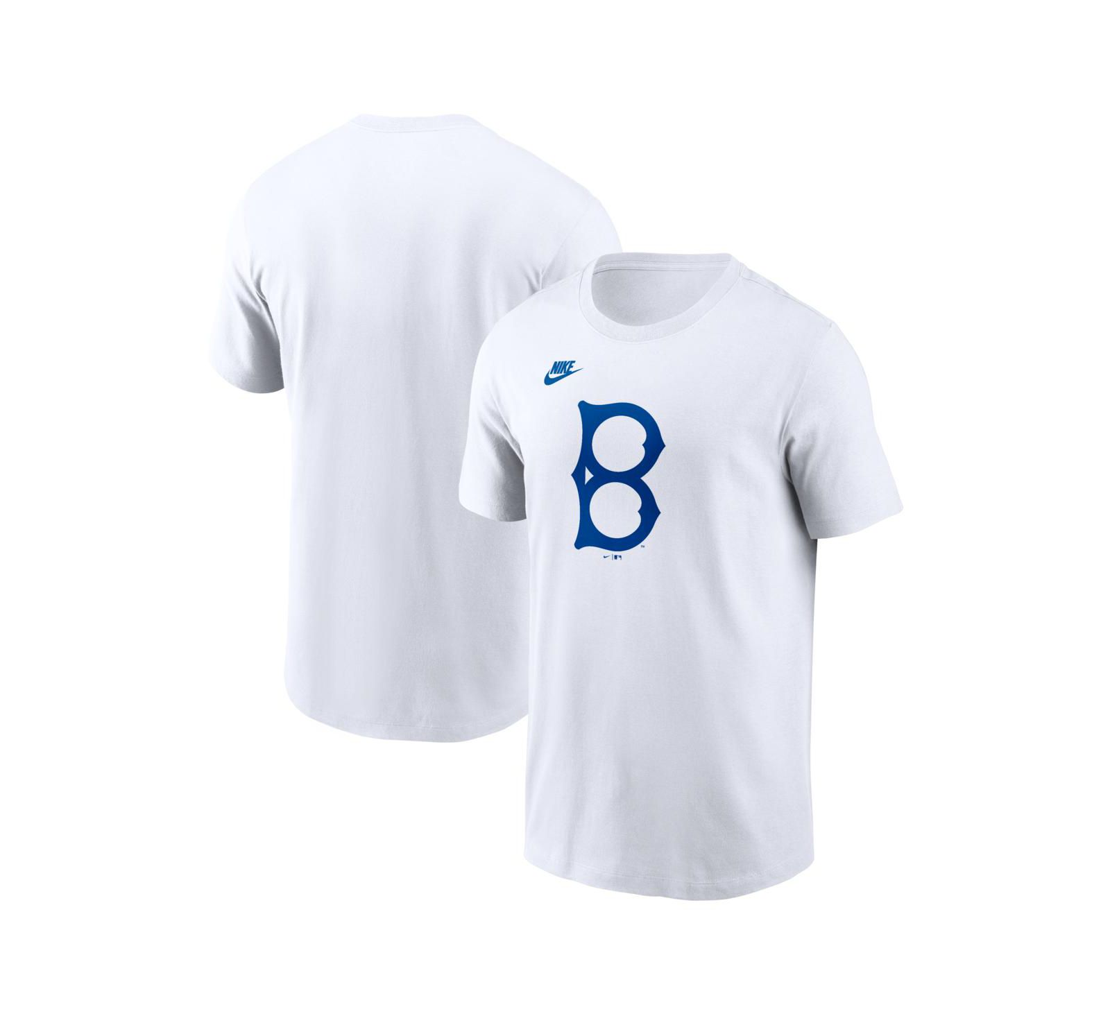 Мужская футболка Nike White Brooklyn Dodgers Cooperstown Collection Logo