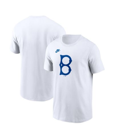 Nike Men's White Brooklyn Dodgers Cooperstown Collection Logo T-Shirt