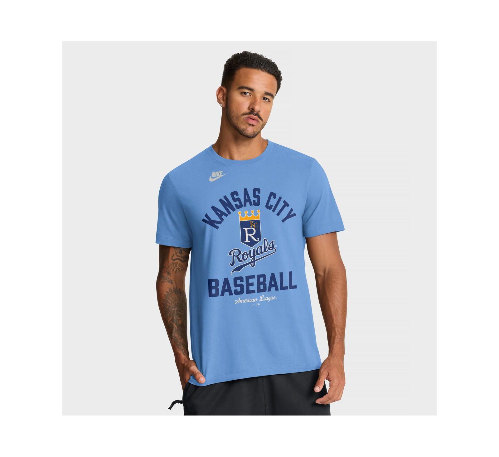 Мужская футболка Nike Kansas City Royals Cooperstown Collection светло-голубого цвета