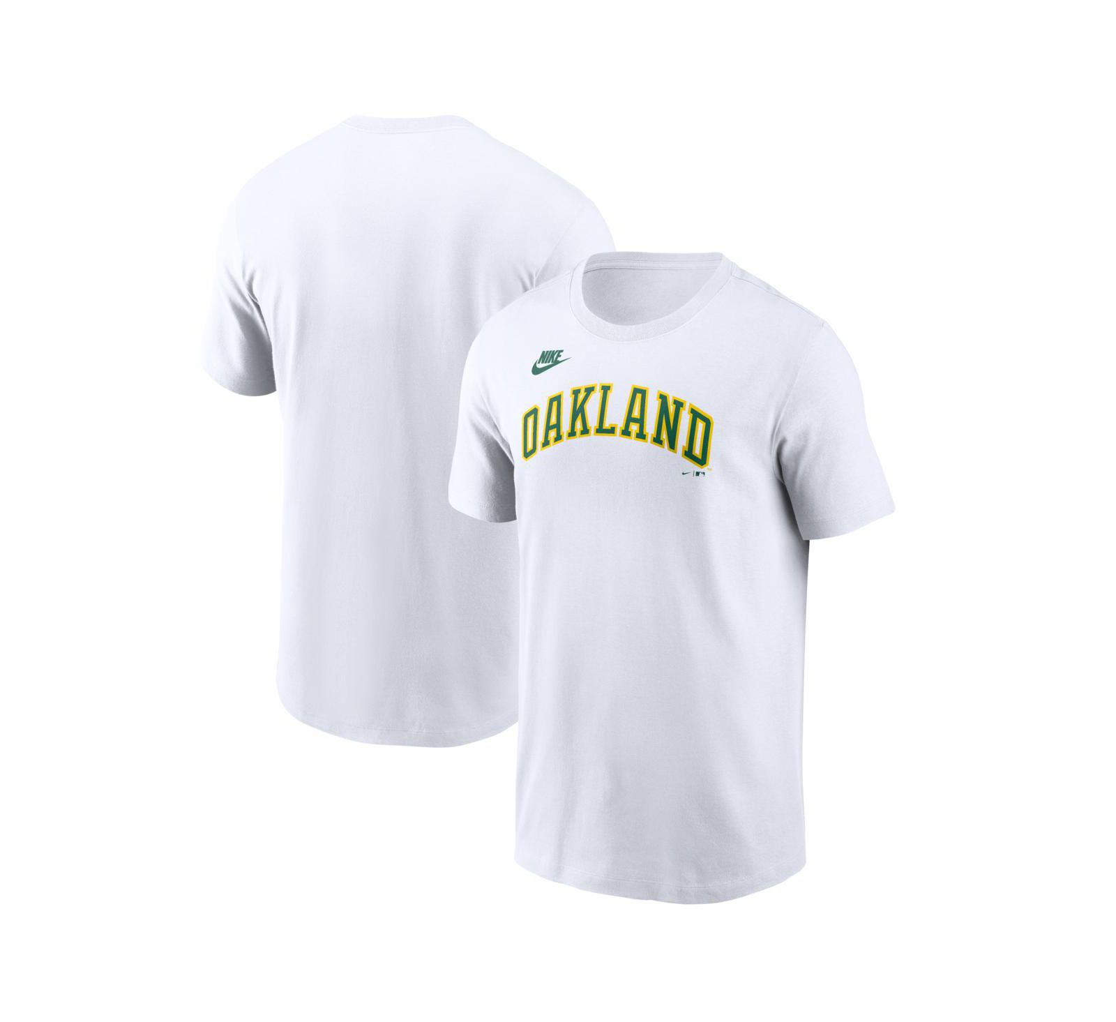 Мужская футболка Nike Men's White Oakland Athletics Cooperstown Collection Wordmark