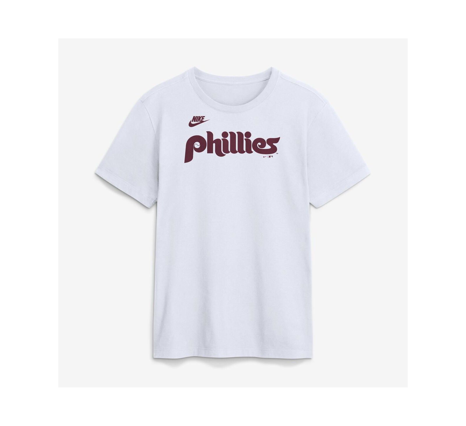 Мужская футболка Nike White Philadelphia Phillies Cooperstown Collection Wordmark