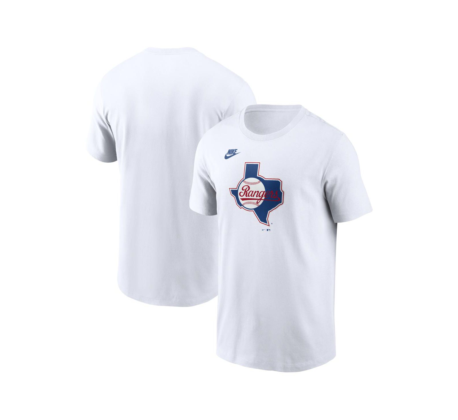 Nike Men's White Texas Rangers Cooperstown Collection Logo T-Shirt