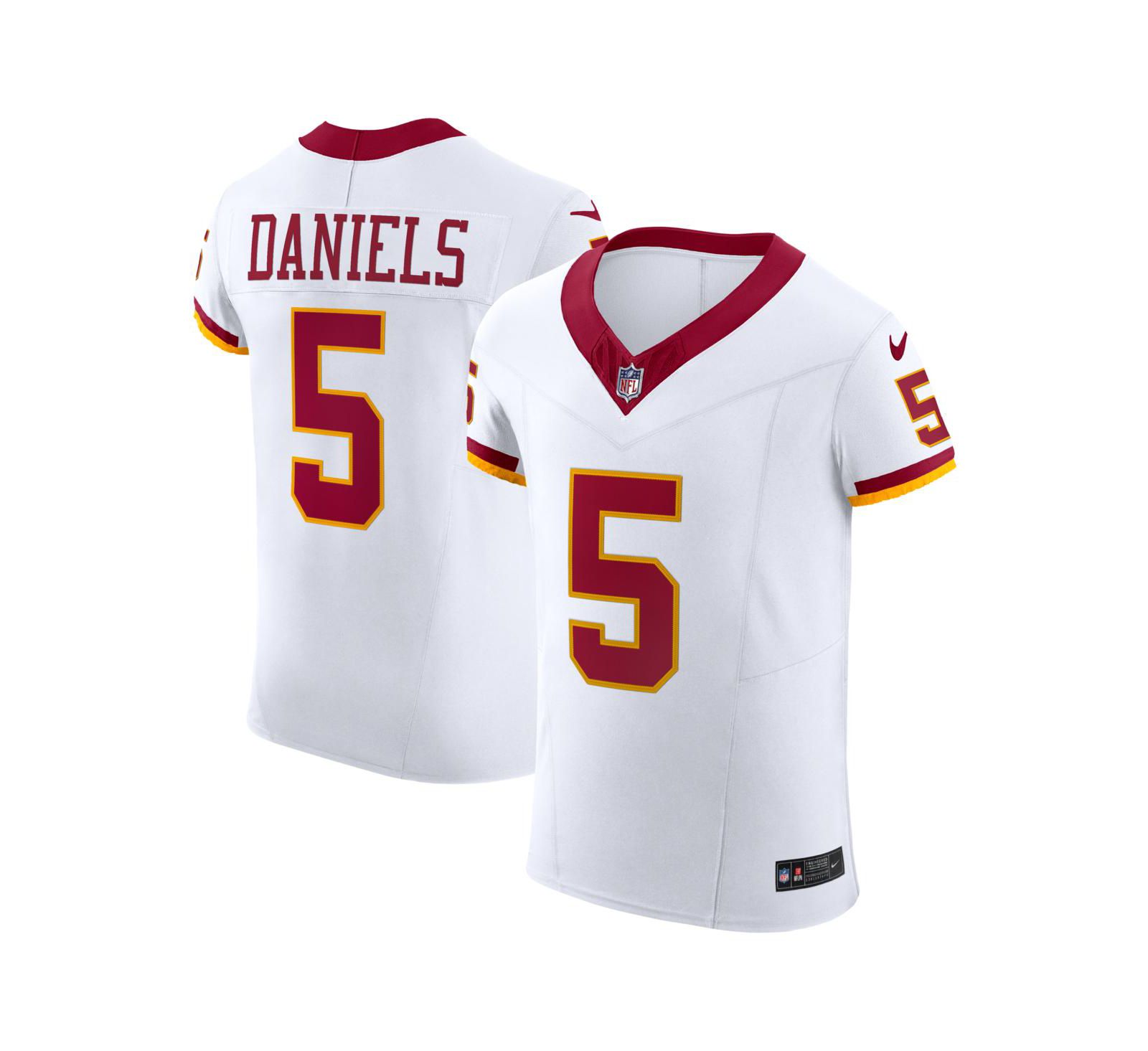 Nike Men's Jayden Daniels White Washington Commanders Alternate 2 Super Bowl Era Vapor F.U.S.E. Elite Jersey