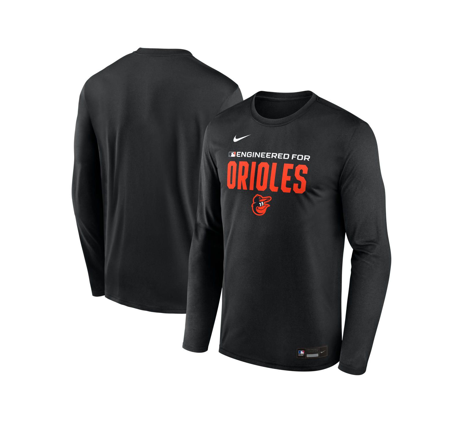 Nike мужская футболка Nike Black Baltimore Orioles Authentic Collection Legend Dri-FIT Long Sleeve