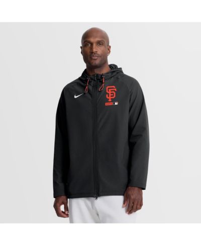 Nike Мужская куртка-толстовка с капюшоном San Francisco Giants Authentic Collection Raglan Therma-FIT Full-Zip, черная