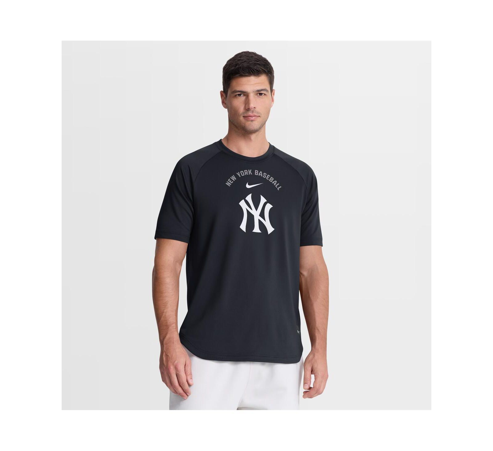 Nike Men's Navy New York Yankees Authentic Collection Batting Practice Pre-Game Raglan Dri-FIT T -Shirt