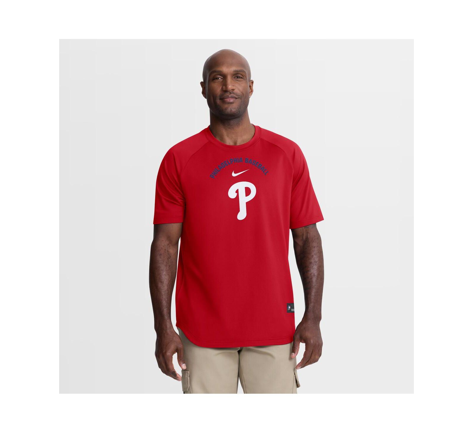 Мужская футболка Nike Red Philadelphia Phillies Authentic Collection Batting Practice Pre-Game Raglan Dri-FIT