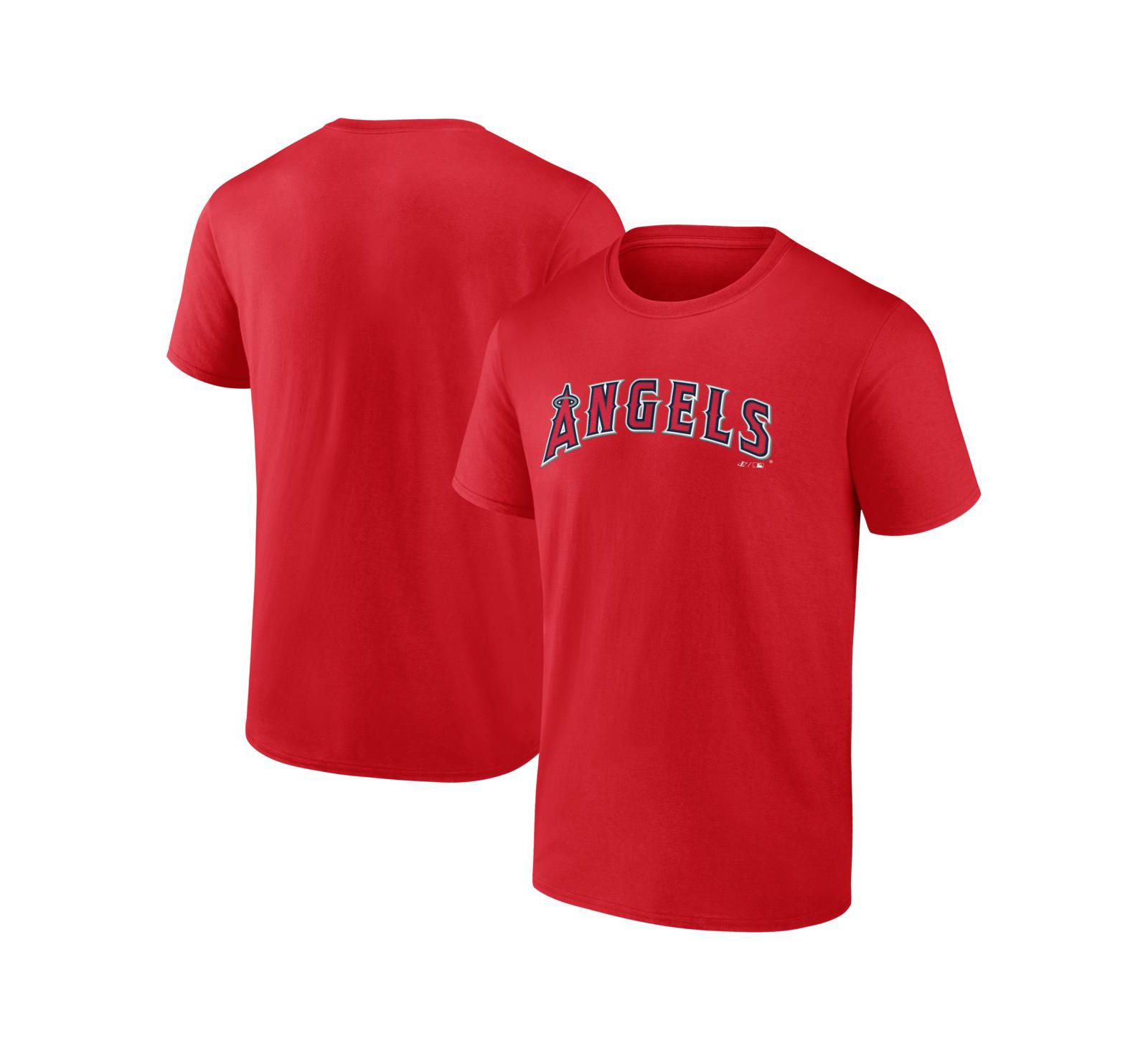 Мужская футболка Logo Athletic Red Los Angeles Angels Wordmark