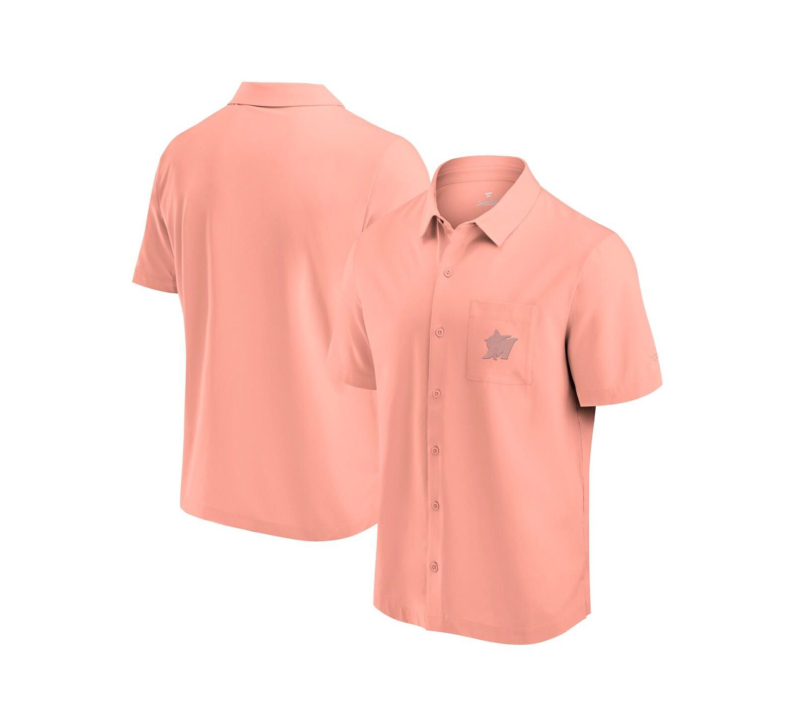 Fanatics Мужская рубашка Miami Marlins Coral Button-Up
