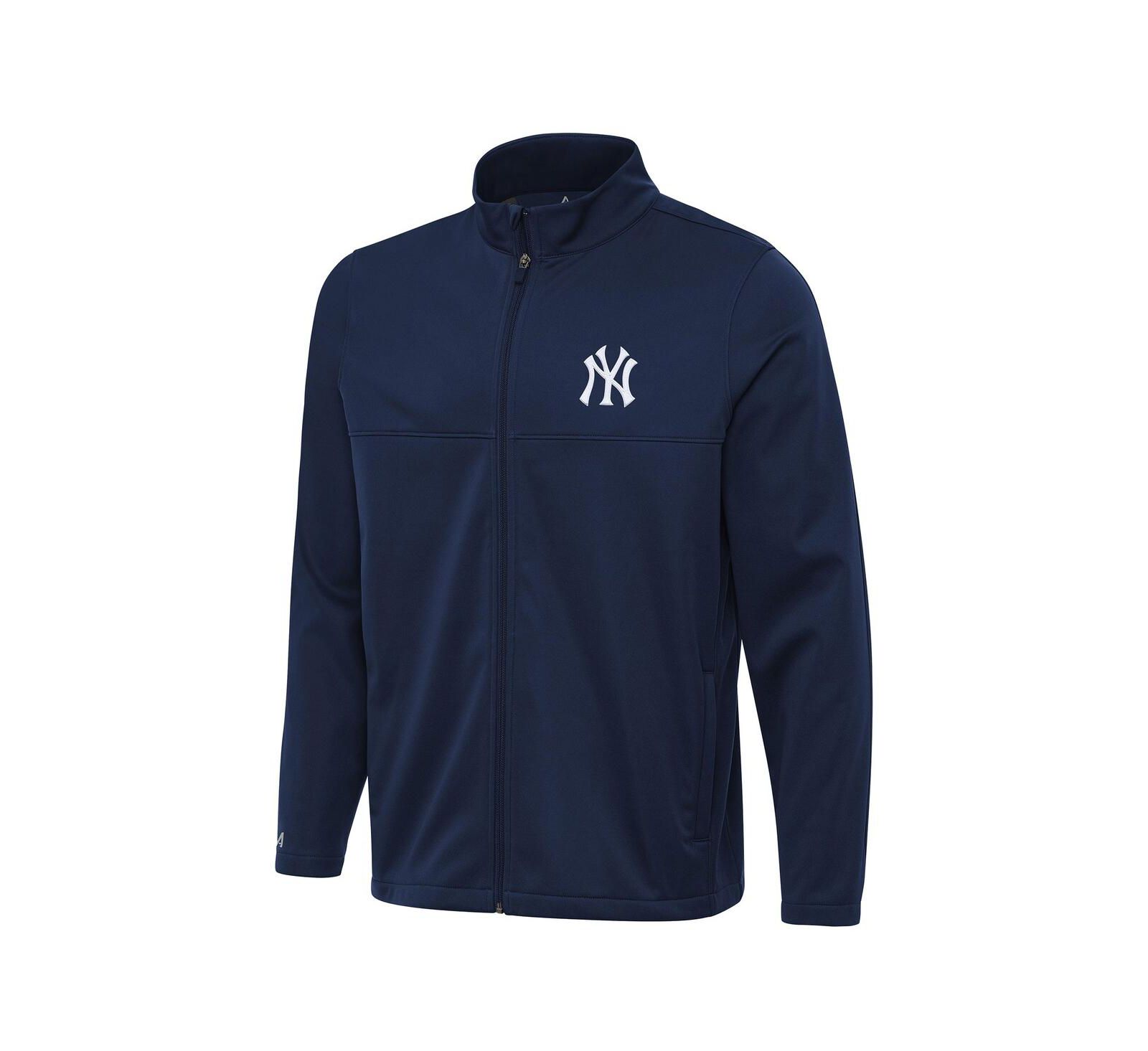 Гольф-куртка Antigua New York Yankees Links 2 Full-Zip для мужчин, темно-синяя