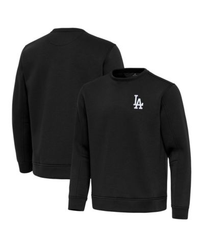 Antigua Men's Black Los Angeles Dodgers Relevant Lightweight Pullover Sweatshirt
