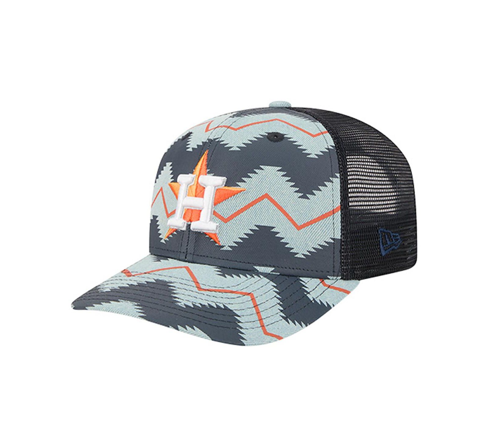 New Era Men's Denim/Navy Houston Astros Aztec Denim 9SEVENTY Adjustable Hat