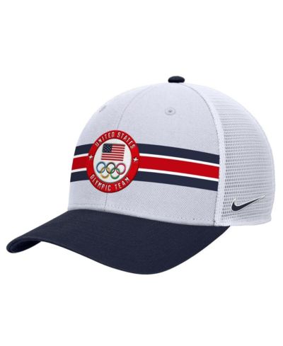 Nike Men's White Team USA Rise Color Block Trucker Adjustable Hat