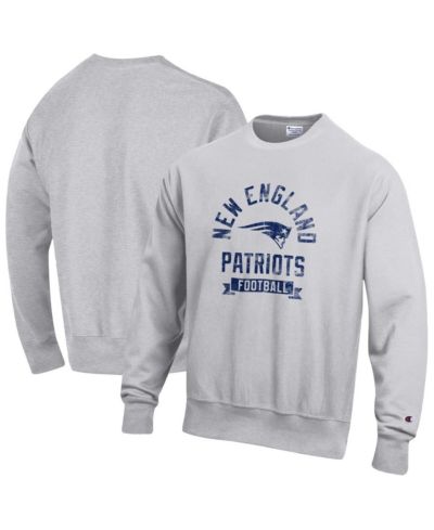 Мужской свитшот Champion Heather Gray New England Patriots Reverse Weave Fleece Pullover