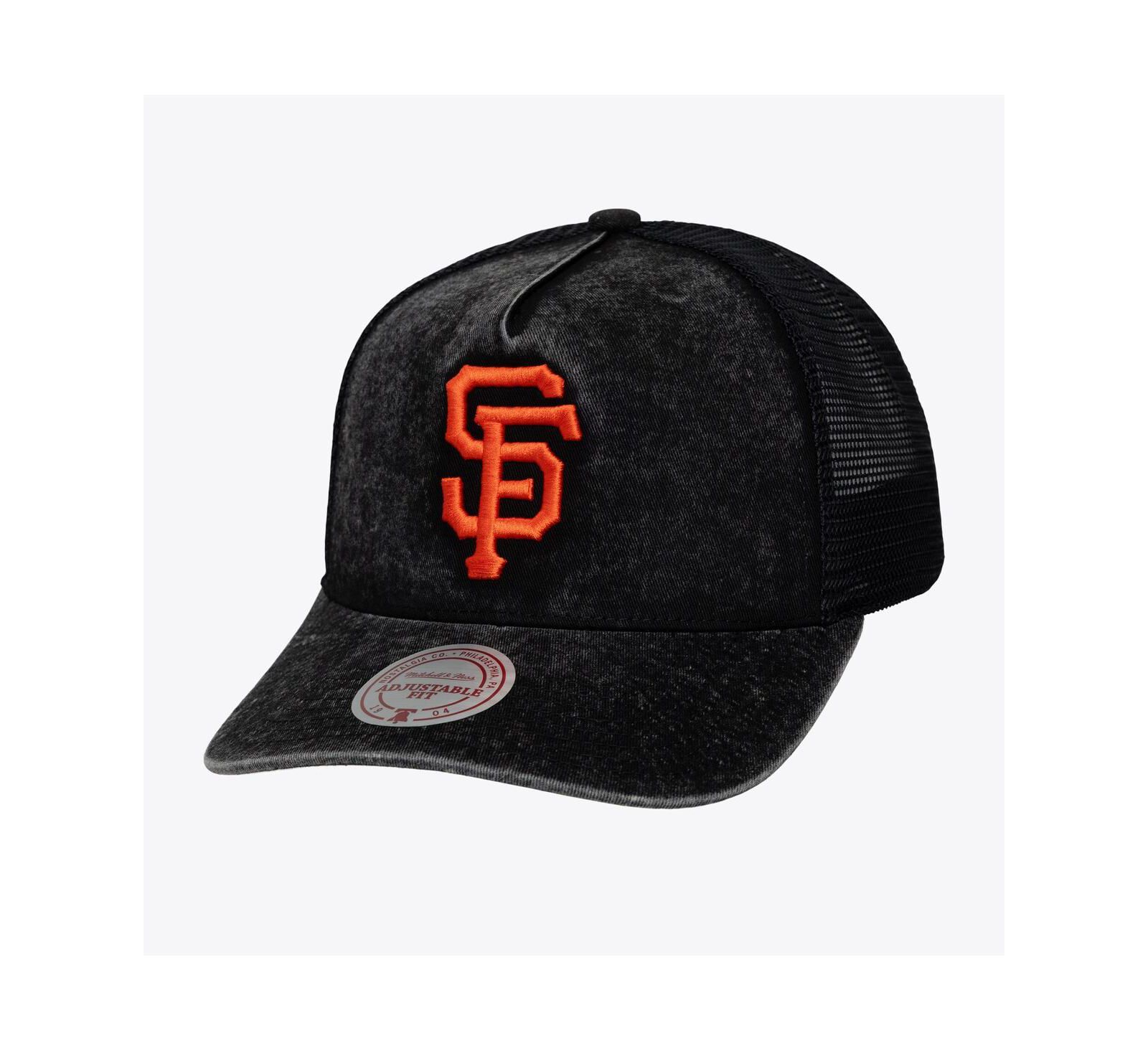 Mitchell & Ness Мужская и Женская черная кепка San Francisco Giants Gameday Adjustable Trucker Hat