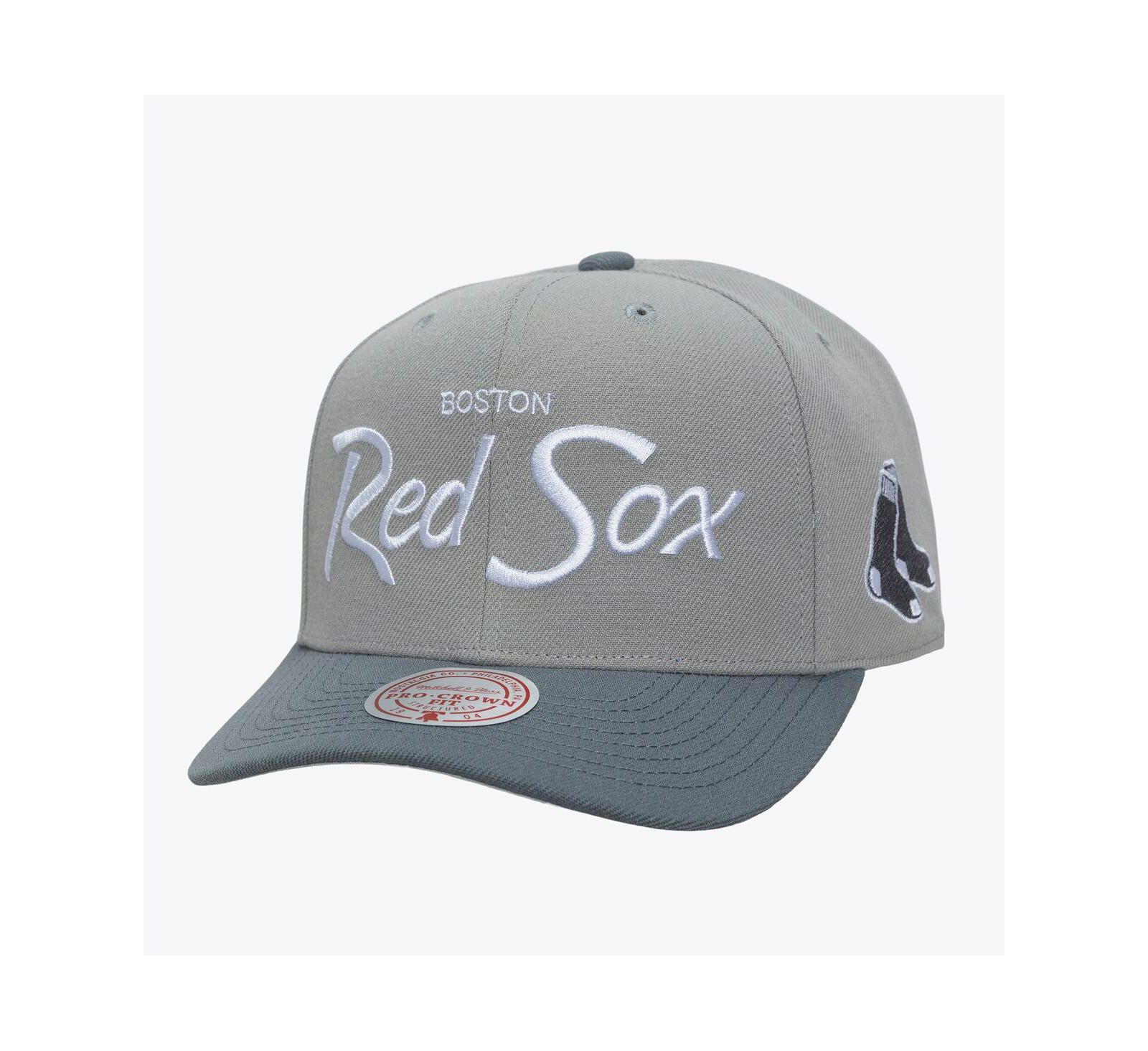 Mitchell & Ness Мужская Gray Boston Red Sox Thunderstorm Head Coach Pro-Crown Adjustable Hat