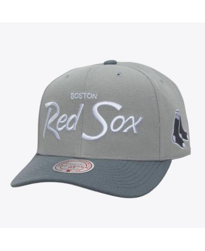 Mitchell & Ness Мужская Gray Boston Red Sox Thunderstorm Head Coach Pro-Crown Adjustable Hat