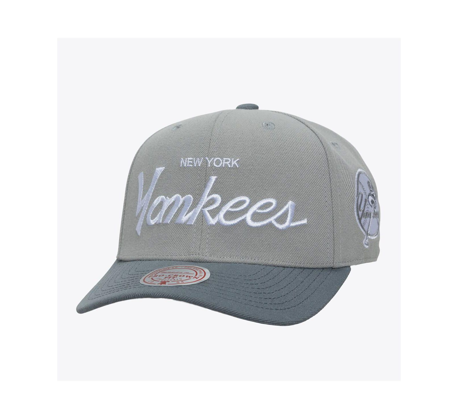 Mitchell & Ness Men's Gray New York Yankees Thunderstorm Head Coach Pro-Crown Adjustable Hat