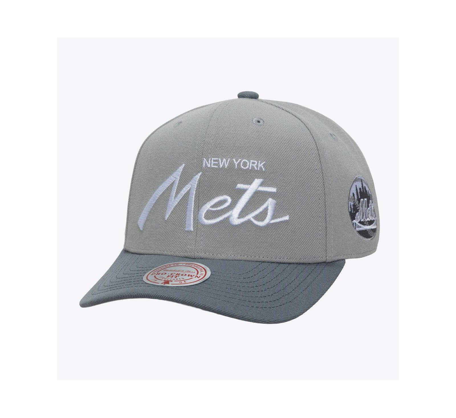 Мужская регулируемая кепка Mitchell & Ness New York Mets Thunderstorm Head Coach Pro-Crown, серая