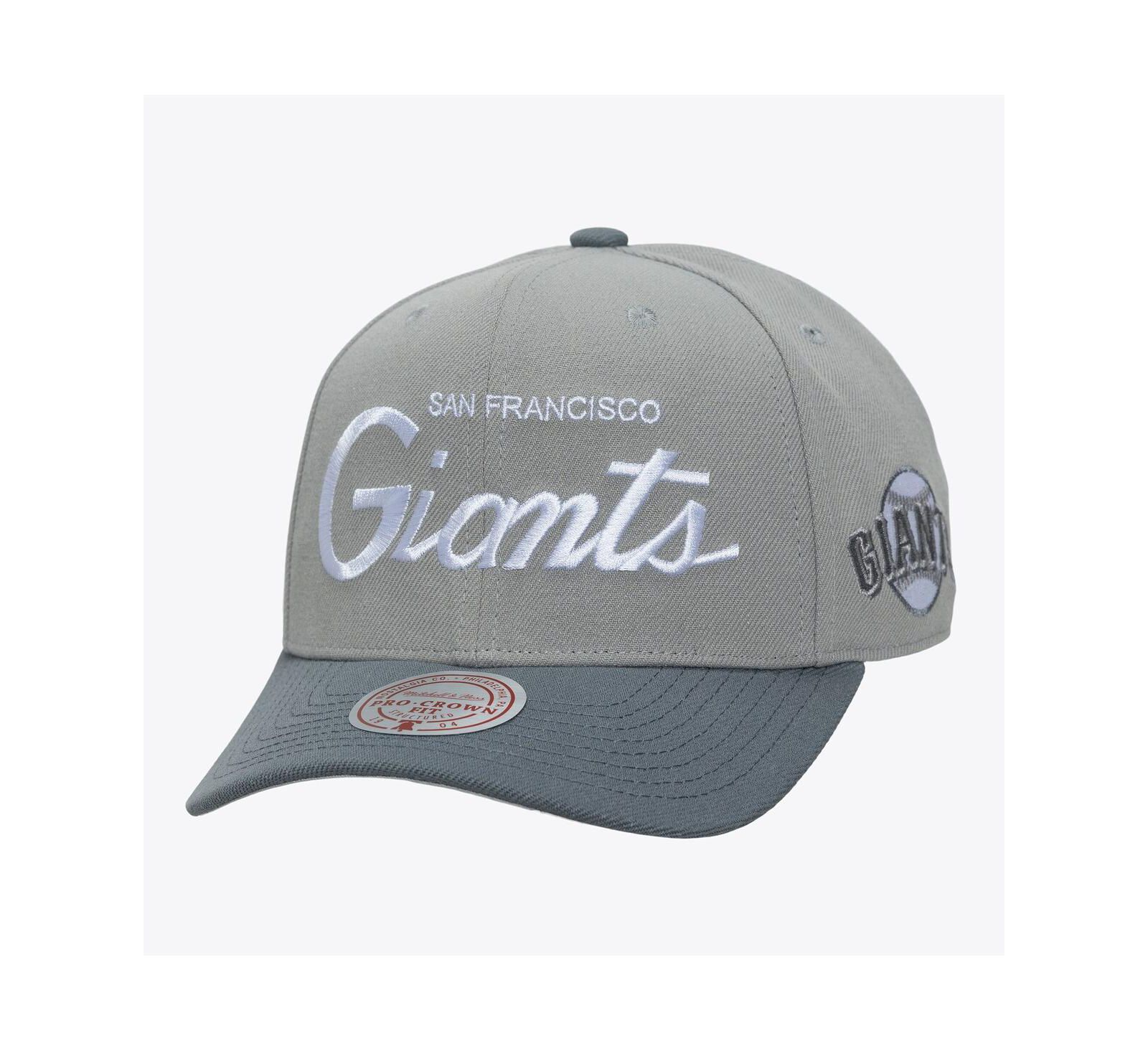Mitchell & Ness Men's Gray San Francisco Giants Thunderstorm Head Coach Pro-Crown Adjustable Hat