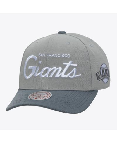 Мужская регулируемая кепка Mitchell & Ness Gray San Francisco Giants Thunderstorm Head Coach Pro-Crown