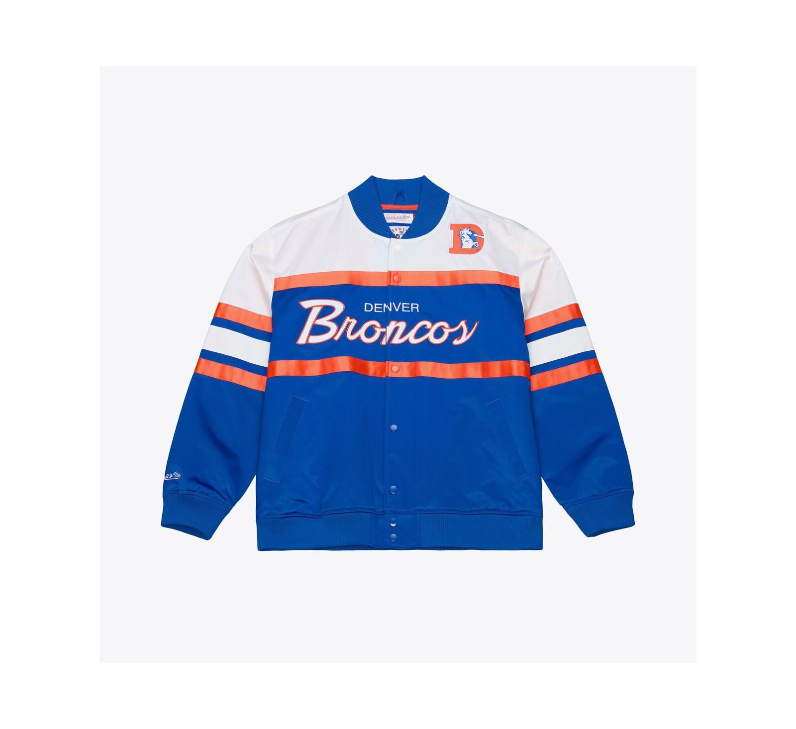 Mitchell & Ness Men's Royal Denver Broncos Head Coach Lightweight Full-Snap Satin Jacket