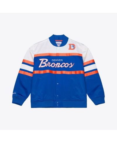 Мужская атласная куртка Mitchell & Ness Royal Denver Broncos Head Coach Lightweight Full-Snap